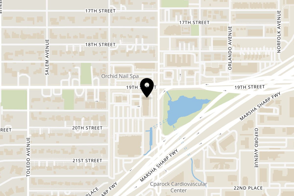 Map showing the location of Chicken Run on 1910 Quaker Ave Ste 100 in Lubbock